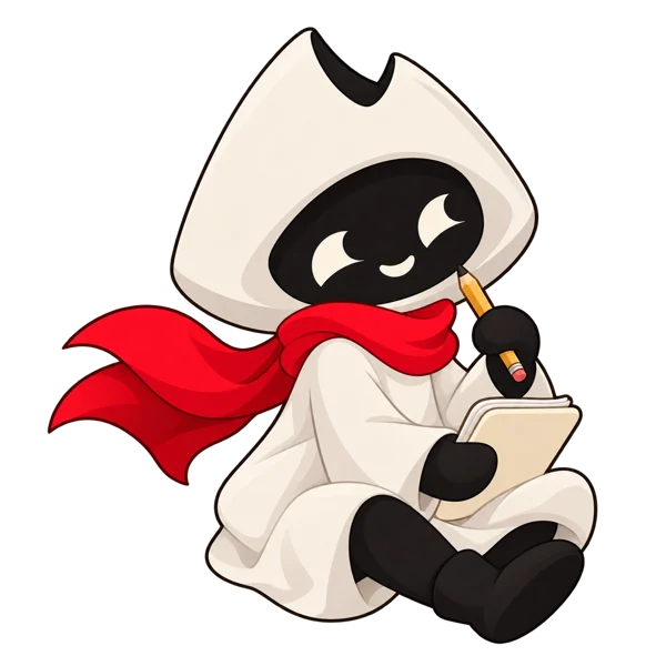 Keeper, Progression’s companion, in a planning pose.